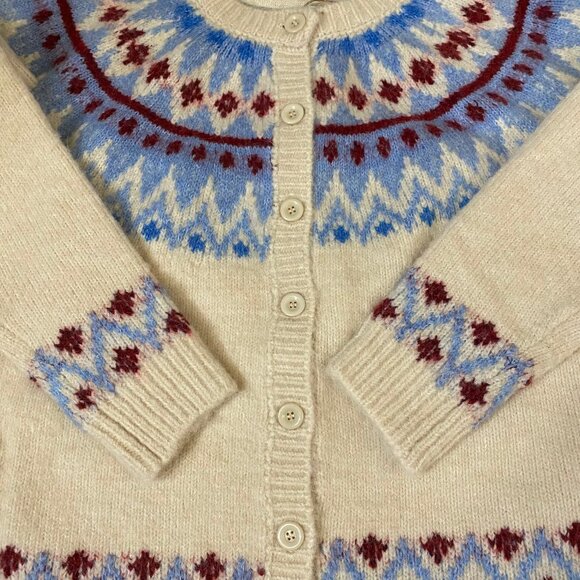 RD STYLE Elfa Fair Isle Wool Cardigan Sweater XL - Picture 13 of 15